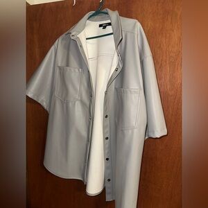 NovaMen short sleeve leather shacket